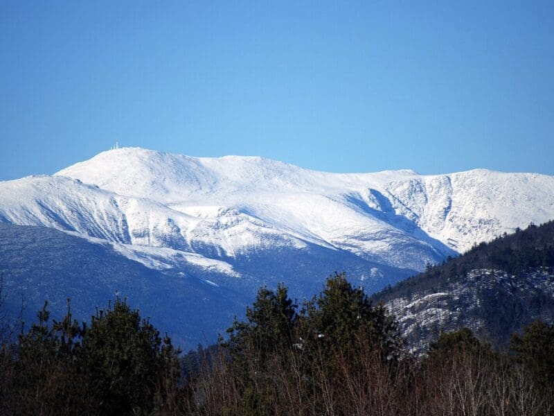 New Hampshire's White Mountains in the winter.